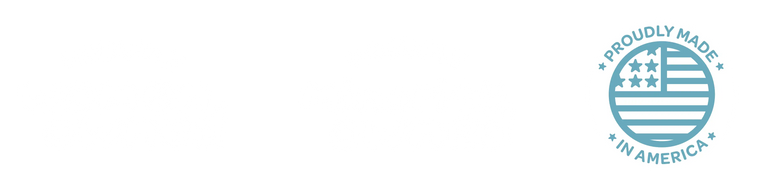 Logos with Proudly Women Owned, Proudly Minority Owned, and Proudly Made in America text and stars on a white background